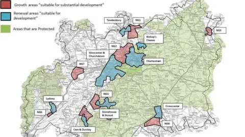 GCC Gloucestershire wide map of long term growth sites