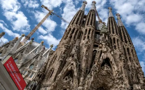 Getty Images Barcelona's Sagrada Familia basilica remains closed to the general public and tourists