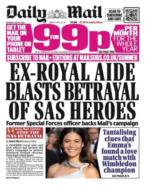  "Ex-Royal aide blasts betrayal of SAS heroes".
