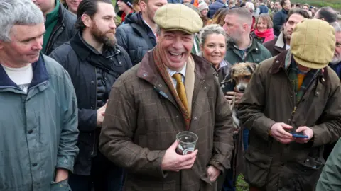 Reuters MP for Clacton and leader of the Reform UK party Nigel Farage attends the Old Surrey, Burstow and West Kent Hunt in Chiddingstone