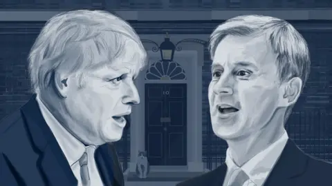 BBC Boris Johnson and Jeremy Hunt