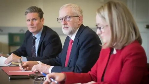 PA Sir Keir Starmer, Jeremy Corbyn, Rebecca Long-Bailey