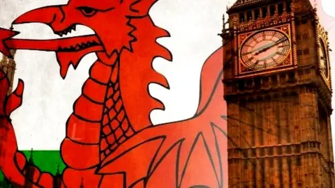 BBC Welsh flag and Big Ben