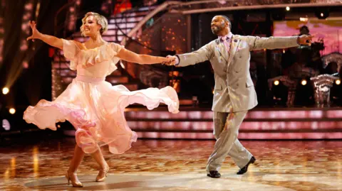 BBC JB Gill and Amy Dowden, during their quality  connected  the unrecorded  amusement   connected  Saturday for BBC1's Strictly Come Dancing