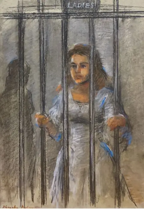 Dr Shanaka Kulathunga Court sketch of Charlotte May Lee appearing in court.