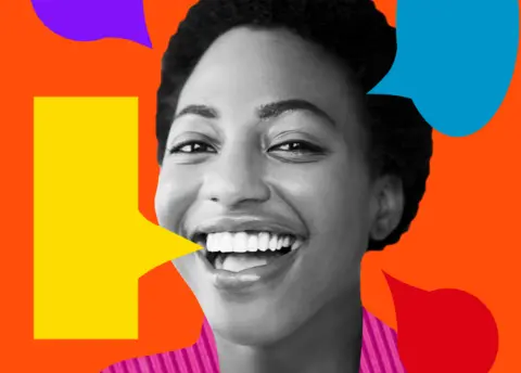 Getty Images Woman surrounded by speech bubbles