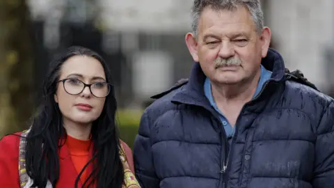 Liam McBurney Natasha Roberts (left) and Harry Gargan of the Springhill families