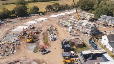 Wynne Construction An aerial view of a building site