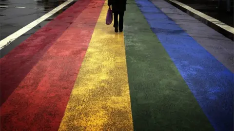 Reuters Rainbow zebra crossing