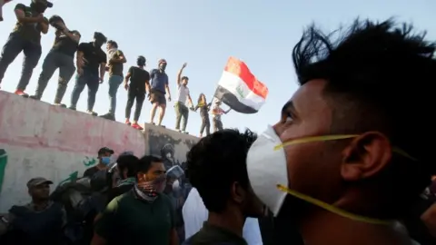 Reuters Protesters at a government building in Basra