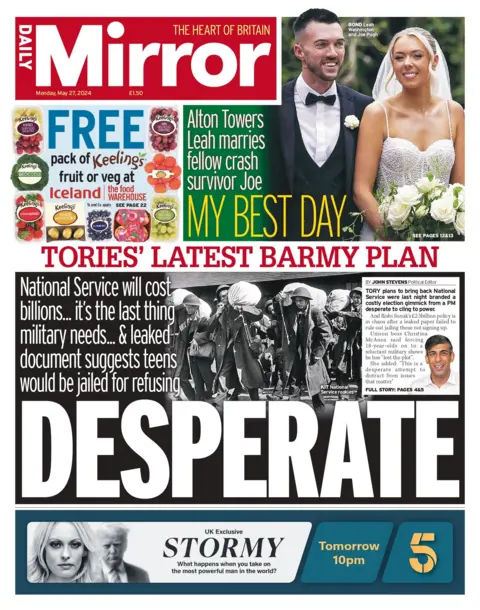 The headline on the front page of the Daily Mirror read: "desperate"