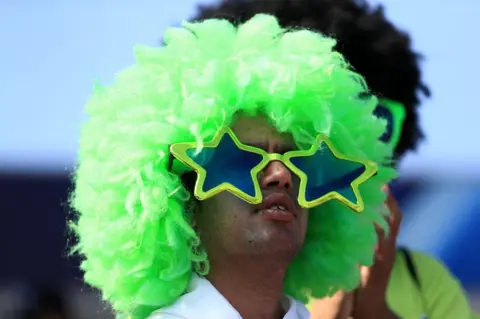 PA A cricket fan in the stands during the ICC Champions Trophy final at The Oval, London - Sun 18th June