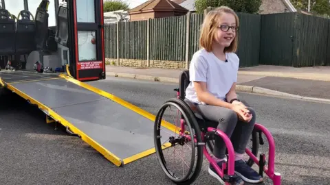 BBC Imogen, who has cerebral palsy, has returned to classes after being home schooled for five years