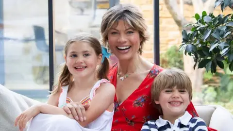 Mike Heron Kate Silverton with her two children