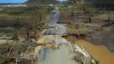 Getty Images destroyed road