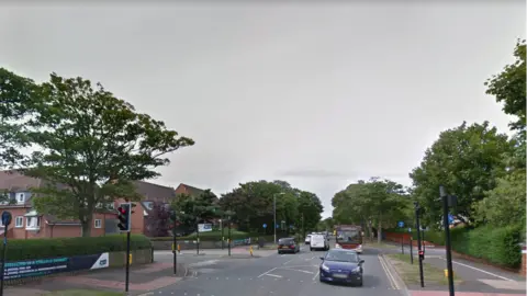 Google The College Lane and Filey Road junction - stock picture
