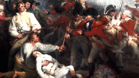 Getty Images The Death of General Warren at the Battle of Bunker Hill, a painting by John Trumbull that depicts a military confrontation in 1775