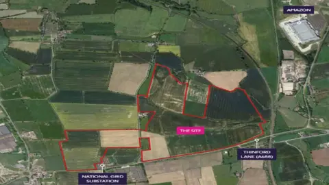 LDRS Bird's eye view shot of the site of the new solar farm
