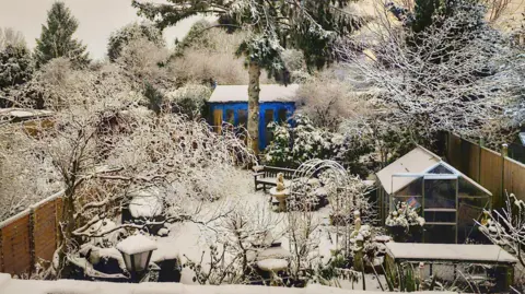 BBC Weather Watchers/Graham's vista Snow-covered back garden in Sutton Coldfield, Birmingham