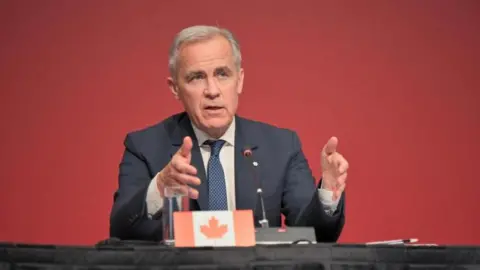 Canada's Prime Minister Mark Carney speaks during a meeting with First Ministers of provinces and territories to discuss various trade and policy issues at TCU Place in Saskatoon, Saskatchewan, Canada June 2, 2025