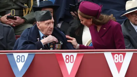 The Princess of Wales speaks to veteran Bernard Morgan