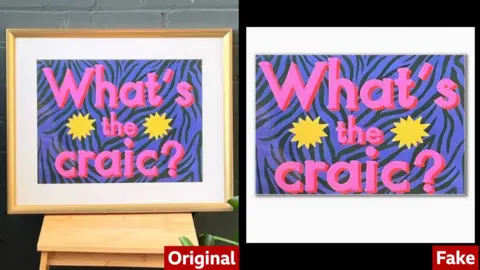 Two zebra prints are pictured side-by-side, they feature the text 'what's the craic?'