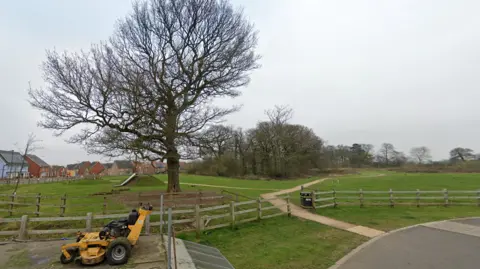 Google Streetview Fields at the edge of Strelley in Nottingham