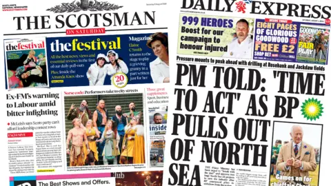 The Scotsman and Daily Express front pages