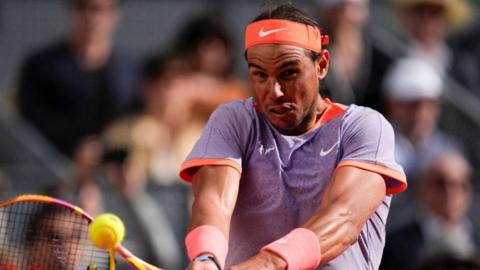 Rafael Nadal in action