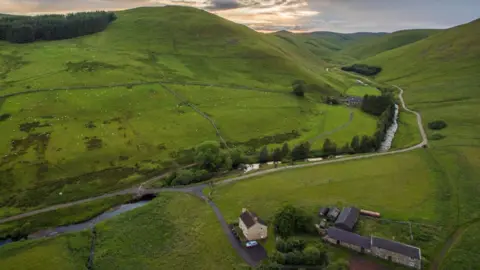 Ian Glendinning An aerial view of a farm in the remote Uppercoquet 