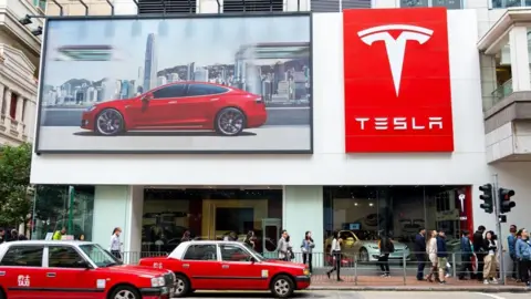 Getty Images Tesla store Hong Kong