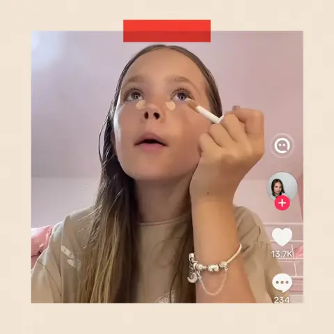 Sophie Ellie-May doing a skincare and make-up get ready with me video