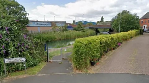 Google The canal seen from a housing estate