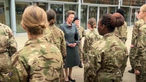 Princess Anne inspects cadets