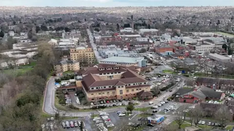 Aerial shot of Nottingham City Hospital