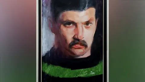 Northampton Saints Painting of Jim Barker