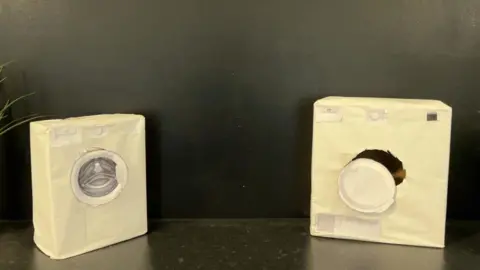 Cardboard decorative washing machines