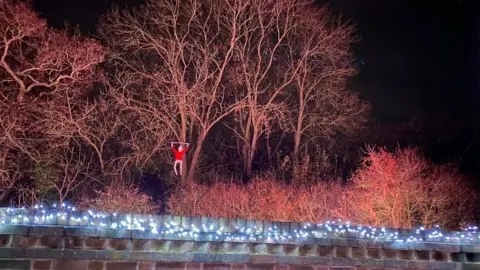 Family photo The zip wire recreated from Home Alone