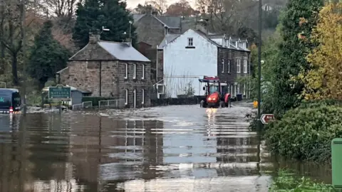 BBC Tractor through flood water