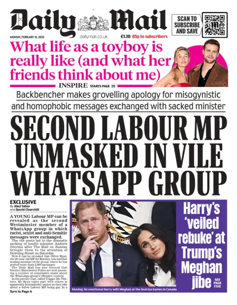 Daily Mail newspaper front page