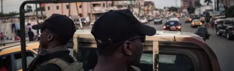 AFP Security forces are battling to contain the conflict. Soldiers of the 21st Motorized Infantry Brigade patrol in the streets of Buea, South-West Region of Cameroon on April 26, 2018.