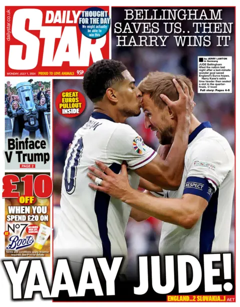 The headline on the front page of the Daily Star reads: “Yaaay Jude!