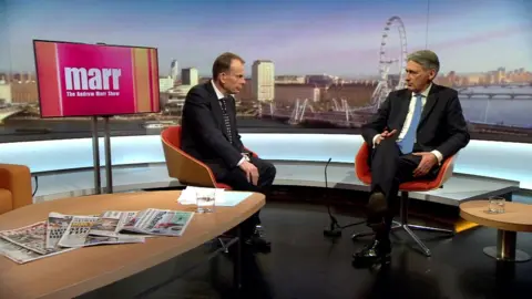 Philip Hammond speaking to the BBC