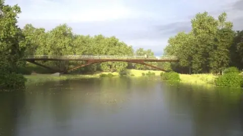 Worcestershire County Council An artist's impression of the bridge