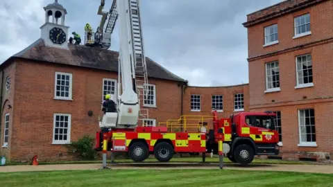 Firefighters at Kelvedon Hall in Essex