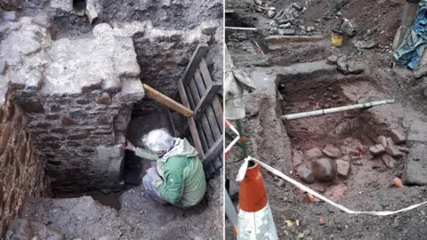 Llandaff 50+ The excavated walls of the building