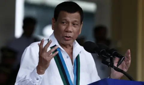 EPA Philippine President Rodrigo Duterte pictured in the Philippines on 20 December 2017.