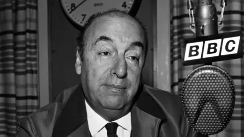 BBC Chilean poet Pablo Neruda. On his recent visit to London, he visited the BBC Latin American Service and recorded an interview for the series Letras y Artes.