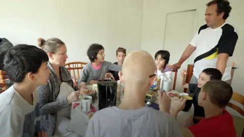 The first family dinner after the children returned