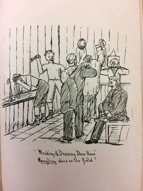National Library of Scotland An old sketch of men washing and getting changed